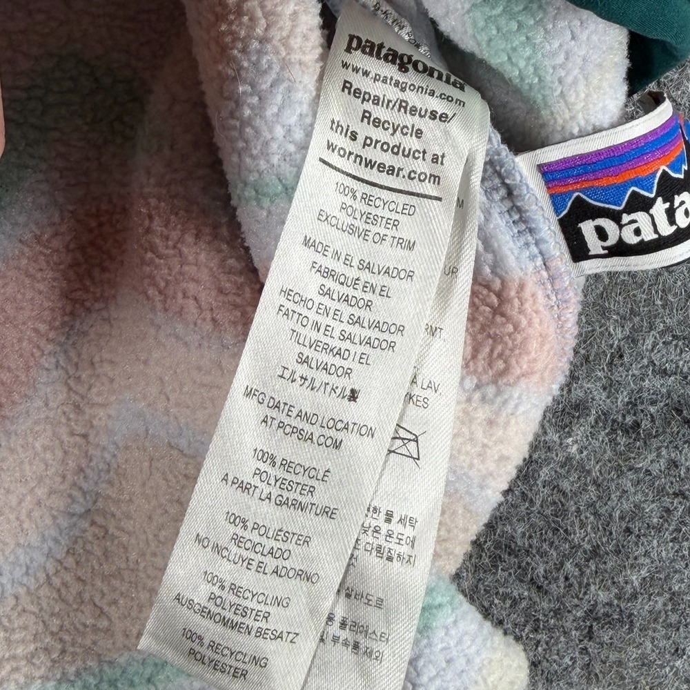Patagonia Synchilla Pullover Girls XL‎ Lofoten Geo Beluga Lightweight Snap-T - Picture 16 of 16